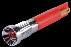 Q8R1CXXR12E Indicator LED, 12 V DC, 8 mm, FASTON, red/BrC