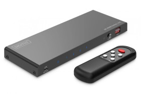 Przełącznik / Switch HDMI 4x1, 8K/60Hz (4:4:4) z HDR, 48 Gbps, HDCP 2.3, Toslink / Stereo, EDID DS-55335