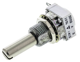 Potencjometr 500Ω typ Obrotowy Vishay średnica wału 6 mm 1W długość wału 25mm Montaż panelowy
