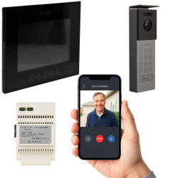 Zestaw VIDEODOMOF. S12D / M11B-X Czarny aplikacja WiFi FHD VIDOS X wideodomofon...