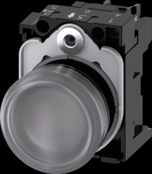 3SU1102-6AA70-1AA0 Indicator light, 22 mm, round, plastic, transparent, complete, 2