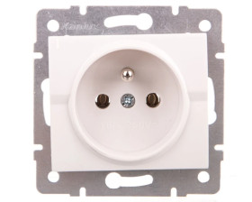 LOGI Gniazdo pojedyncze 2P+Z śrubowe 16A 250V Biały 25090