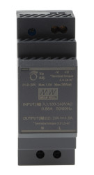 Zasilacz szyny DIN U wy 24V dc I wy 1.5A U we 85 → 264 V ac, 120 → 370V dc MEAN WELL 36W impulsowy