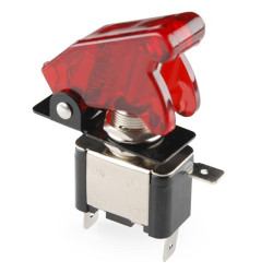Sparkfun Toggle Switch and Cover - Illuminated (Red)