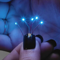 Miniature Wired Blue LEDs - 0805 SMT (5 pack)