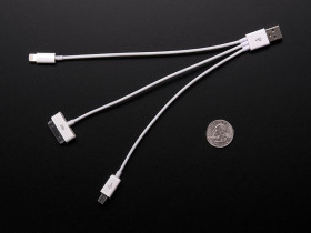 Adafruit USB 3-Way Charging Cable - iPhone 5/iPhone/iPad and MicroUSB