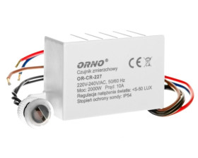 Wyłącznik zmierzchowy z czujnikiem 10A 230V 5-50lx OR-CR-227