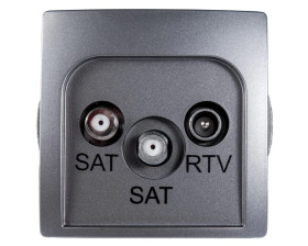 Simon Basic Gniazdo antenowe SAT/SAT/RTV końcowe stal inox BMZAR+SAT3.1-P2.01/21