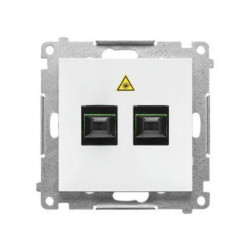 Simon 55 Gniazdo światłowodowe / optyczne podwójne SC/APC (moduł) Biały mat TGS2.01/111