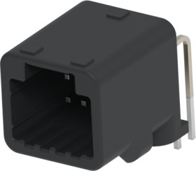 Plug, 8 pole, angled, 2 rows, black, 1-1376350-4