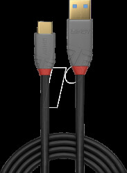 36919 USB 10 Gbit/s cable, Anthra Line, A connector to C connector, 3.
