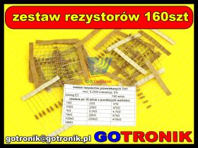 Zestaw rezystorów przewlekanych 0,25W x 160 szt. szereg E3