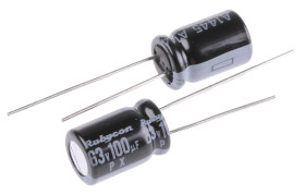 Kondensator 100μF 63V dc Radialny, Otwór przelotowy Rubycon roztaw: 3.5mm 8 x 11.5mm
