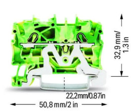 Złączka szynowa ochronna żółto-zielona 2,5mm2 2002-1207 TOPJOBS
