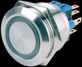 GQ25-11FE/G/DC24V/S Tamper button, 5 A/220 V,25 mm, green, IP65