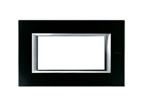 AXOLUTE Ramka 1 pojedyncza prostokątna 4 moduły czarne szkło HA4804VNN LEGRAND