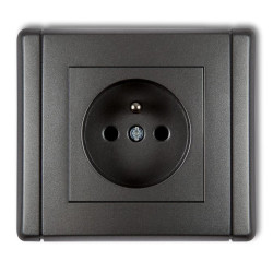 FLEXI Gniazdo pojedyncze z/u 2P+Z grafitowy 11FGP-1zp