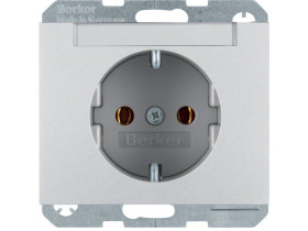 K.5 Gniazdo schuko polem opisowym aluminium 47397003 HAGER