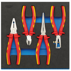 Draper Expert 63216 VDE Fully Insulated Plier Set 1/2 Drawer EVA Insert Tray 4Pc