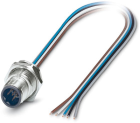 Panel plug, M12, 5 pole, strand connection, SPEEDCON locking, straight, 1239966