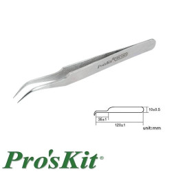 Pęseta antymagnetyczna ostra zakrzywiona, Proskit 1PK-104T