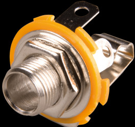 Jack socket, 6.3 mm mono, central mounting