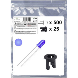 Quadrios 25O197 LED set Blue Circular 3 mm 1300 mcd 20 mA 3.0 V Wired LEDs