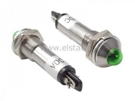 Kontrolka LED 5mm, 24VDC, wypukła, zielona