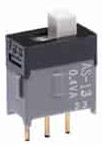 Slide switch, On-Off-On, 1 pole, straight, 0.4 VA/28 V AC/DC, AS13AP