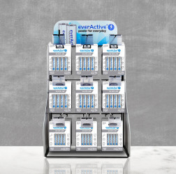 Zestaw akumulatorów everActive Silver line 288szt R6, 144szt R03 + Ekspozytor / stojak everActive 9 haków