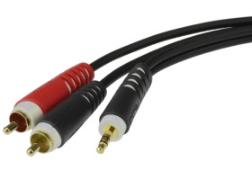 KLOTZ Kabel Audio AUX mini Jack 3,5mm Stereo (wtyk) / 2x RCA Cinch (wtyk) 1m