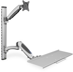 Wall mount, for 1 monitor, keyboard, mouse, 17 to 27 inch, up to 6 kg, VESA max. 100x100 mm, silver, DA-90354