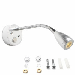 Lampa kinkiet LED do kampera 3W srebrna USB 1.5A 12V 24V łodzi przyczepy