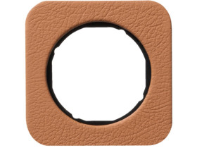 BERKER R.1 Ramka 1 pojedyncza skóra/czarny 10112364 HAGER