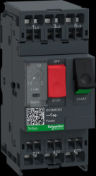 Motor protection switch, 3 pole, 1 to 1.6 A, 1 kW, 1.6 A, spring terminals, GV2ME063