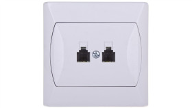 Akcent Gniazdo Telefoniczne Podwójne Rj11 Niezależne Białe Gpt-2An/00