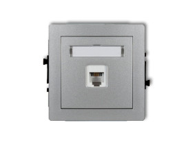 DECO Gniazdo telefoniczne 1xRJ11 4-stykowy beznarzędziowe srebrny metalik 7DGT-1 KARLIK
