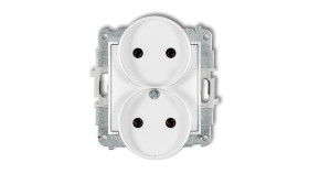 Mini Gniazdo Podwójne B/U Białe Mgpr-2