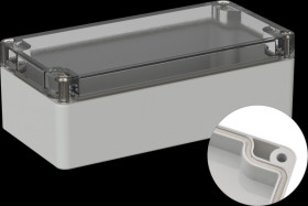 5U220010-T Industrial housing, 160 x 80 x 55 mm, IP66, light gray