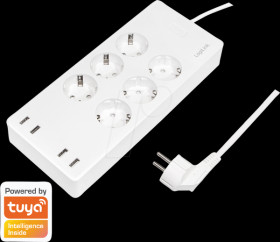 SH0105 Switchable WLAN power strip, 6-fold, 4x USB
