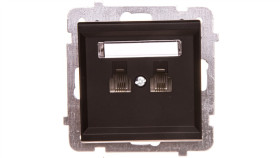 Sonata Gniazdo Telefoniczne Podwójne Rj11 Niezależne Czarny Metalik Gpt-2Rn/M/33