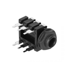 GNIAZDO JACK 6.3mm STEREO MONTAŻ W DRUK I DO PANELU