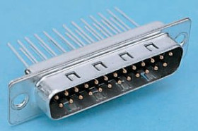 Złącze D-Sub 25-pinowe Męski Proste Montaż na panelu raster 2.76mm