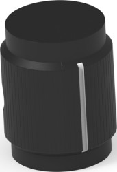Rotary knob, 6.35 mm, aluminum, black, Ø 12.7 mm, H 15.9 mm, 4-1437622-7