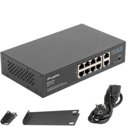 Switch RACK 10x port RJ45 (Fast Ethernet, w tym 8x PoE+ i 2x UpLink 1Gb/s) przełącznik niezarządzalny RSFE-8P-2GE-120