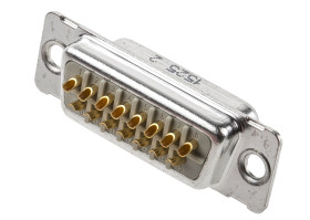 Złącze D-Sub 15-pinowe Żeński Proste Montaż na panelu Złoto