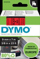 S0720720 DYMO D1 tape, 9 mm, black/red