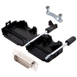 Encitech 6355-8054-02 D-Sub Pin Strip set 180&#xB0; 15 Pins Solder Bucket