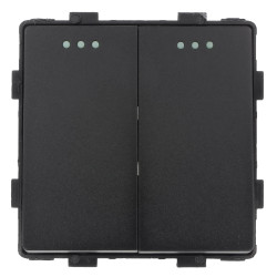 Moduł - Włącznik światła podwójny - czarny - Tawoia Glass