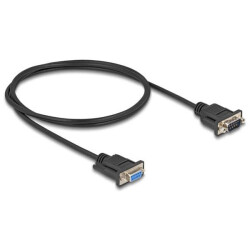 Delock 87833 RS-232 Serial Cable D-Sub 9 Male to Female 1 m Black
